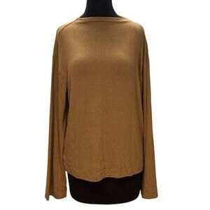 Banana Republic Soft Luxe Camel Long Sleeve Top Medium